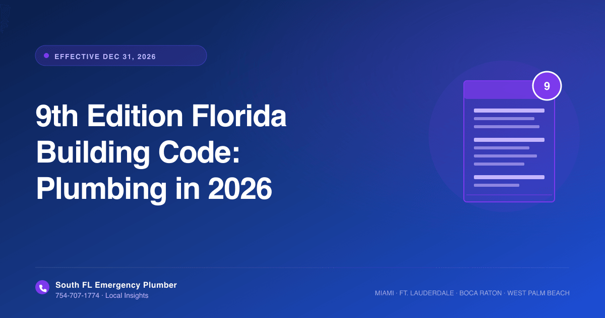 9th Edition Florida Building Code: What the 2026 Plumbing Changes Mean for South Florida Homeowners and Contractors
