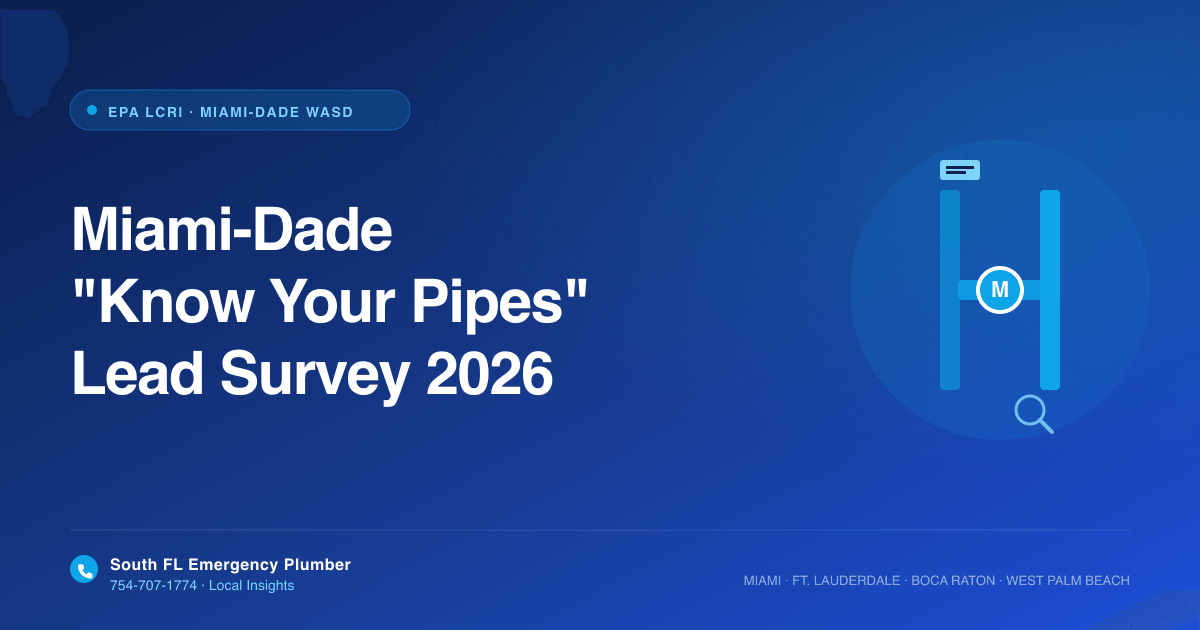 Miami-Dade's "Know Your Pipes" Lead Service Line Survey: What South Florida Homeowners Need to Do in 2026