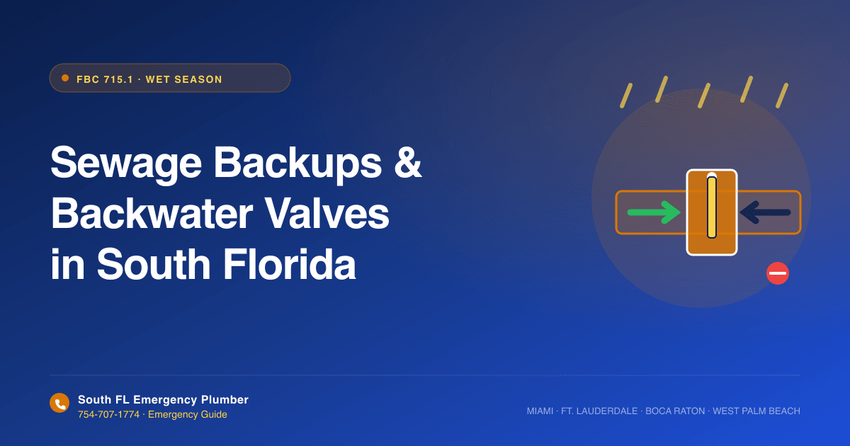 Sewage Backing Up Through Your Floor Drain? Why South Florida Homes Need a Backwater Valve