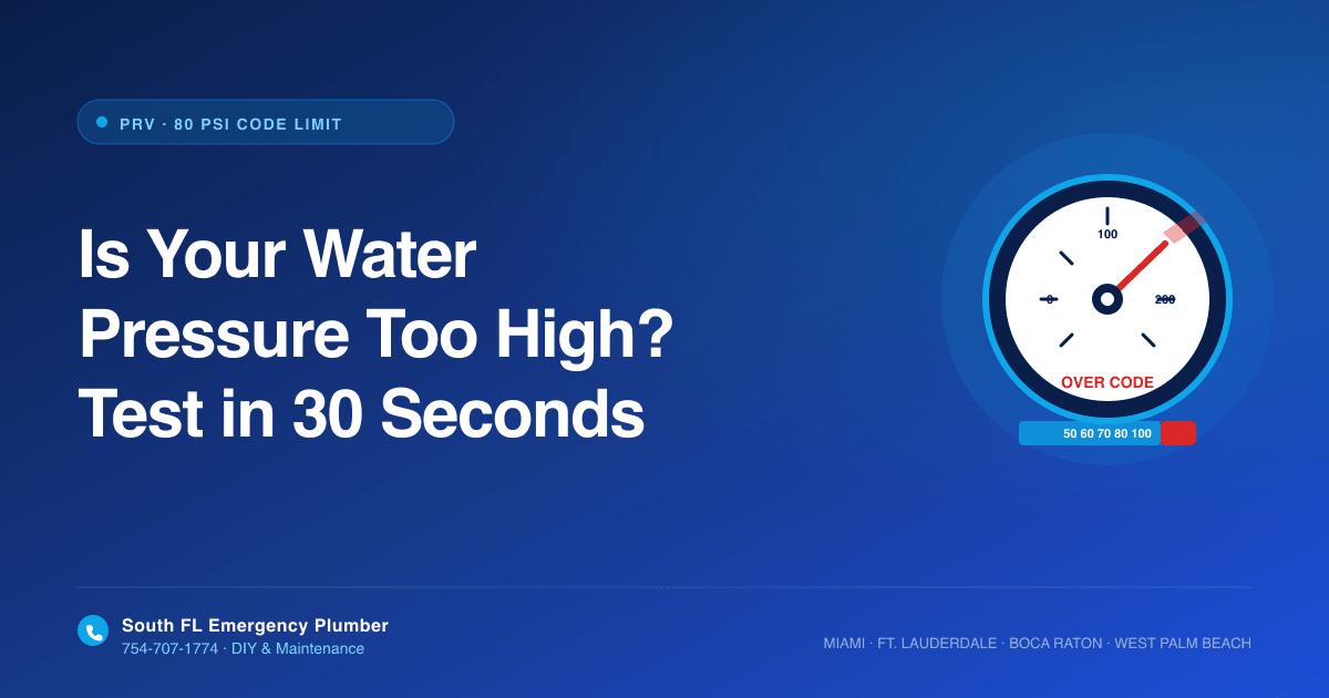 How to Tell If Your Water Pressure Is Too High (And What to Do About It in South Florida)